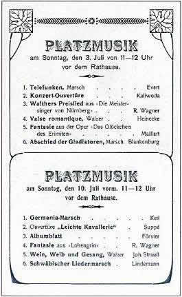 Ankündigung für Platzkonzert
